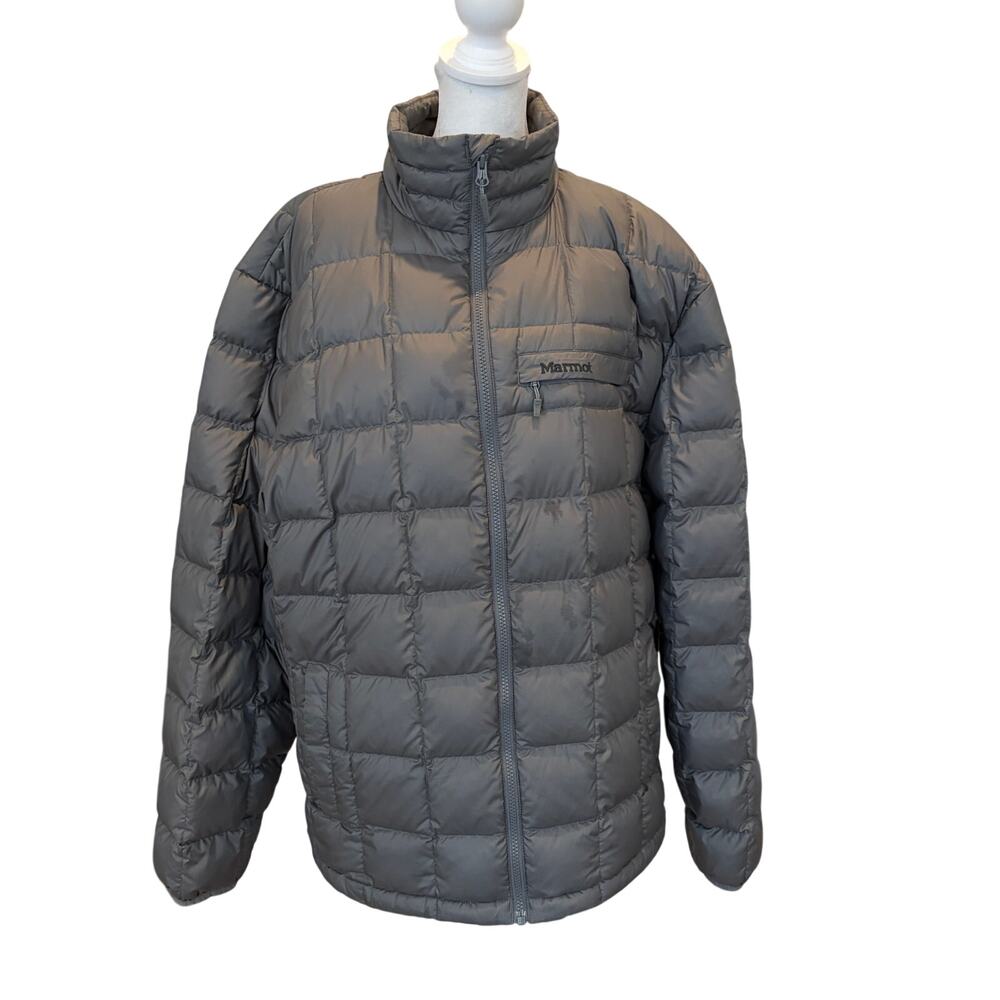 Marmot Gray 600 Fill Down Puffer Jacket Mens Size XL